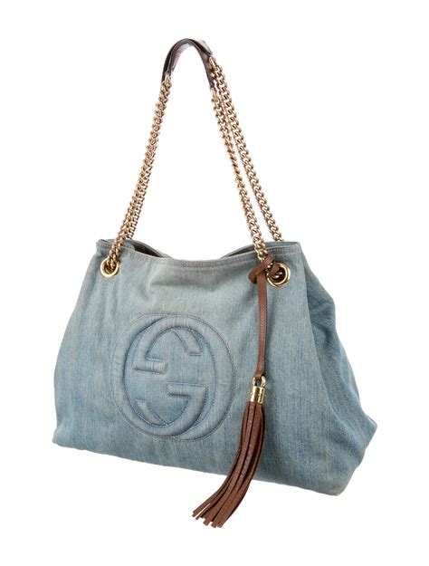 soho denim shoulder bag gucci|Gucci soho tote bag medium.